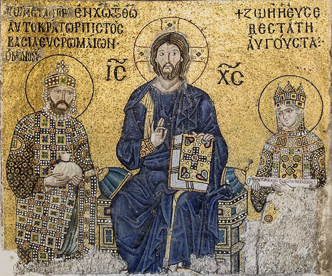 Мозаики в Айя София - Христос, Зоя и Константин Мономах